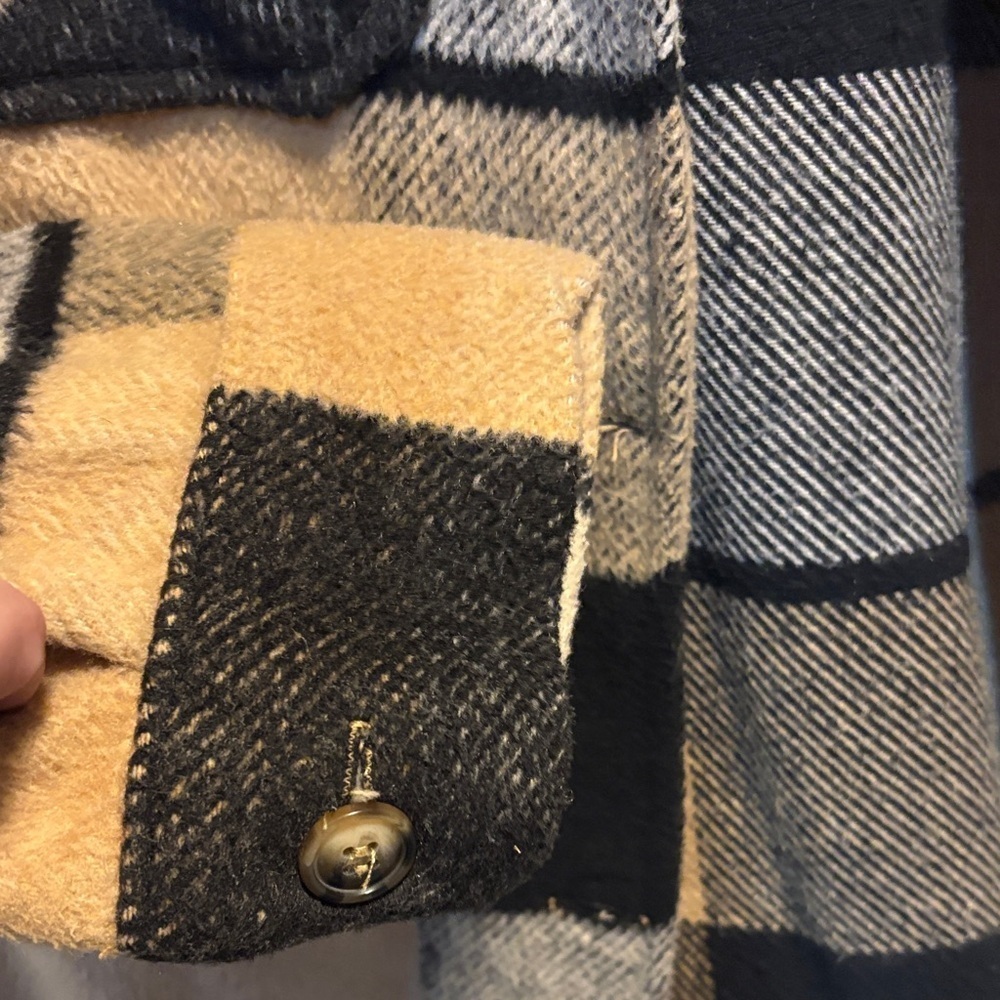 Plaid Jacket - Black, White, Tan - Picture 4 of 5